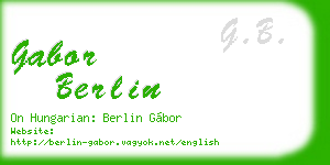 gabor berlin business card